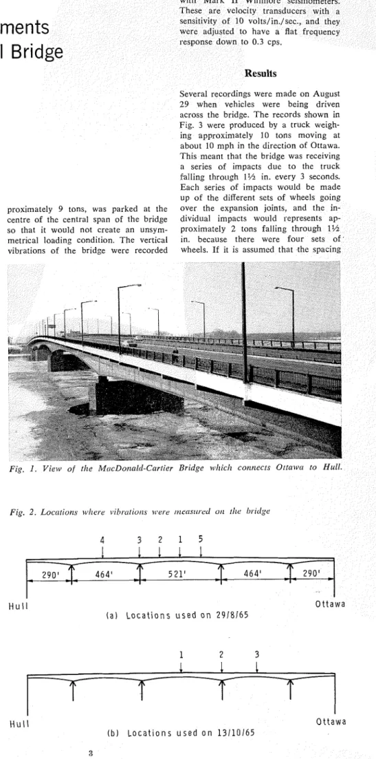 Fig.  I .   View  of  tlze  Mc~cDonulcl-Currier Bridge  which  cotltzects  Ottu\vci  t o   Hull