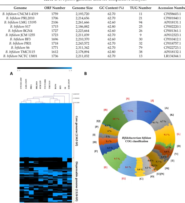 Table 1. B. bifidum genomes used for comparative analysis.