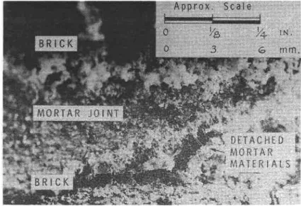 Figur  e  4.  Decay  of  mortar  caused by  salt  crystallization"