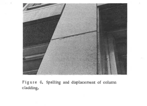 Figure  6.  Spalling and displacement  of  column cladding.