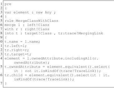 Fig. 10 depicts an excerpt of the generated trace model.