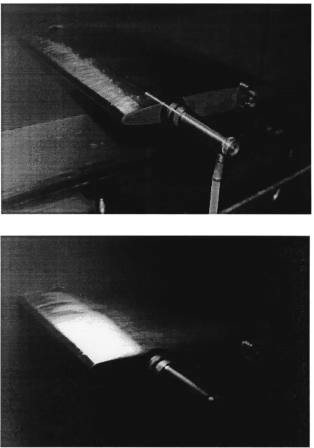 Figure  2-2:  Photographs  of  the  hydrofoil  in  the  water  tunnel  testing  section