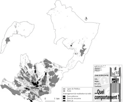 Figure 2  : Zones d’aménagement de modération du trafic à Lausanne (source : Ville de Lausanne)