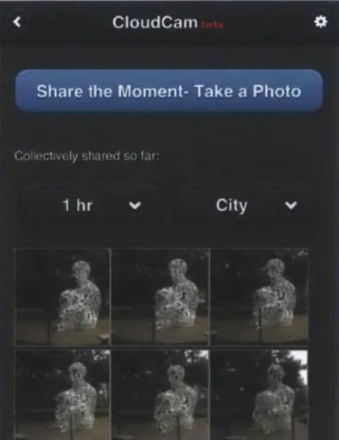 Figure 4-1:  GUI showing  photos  that are  within specified  spatio-temporal  distance.
