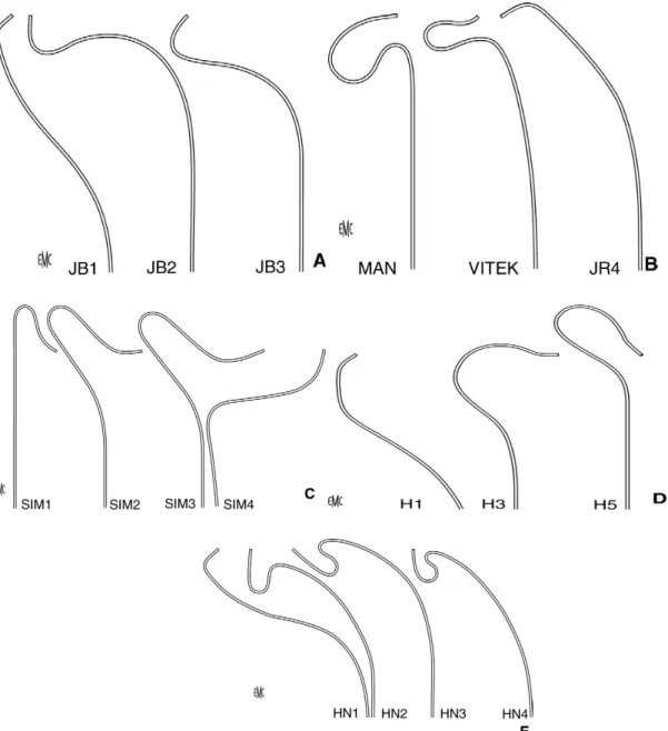 Figure 8 : Cathéters utilisés pour le cathétérisme des troncs supra-aortiques. 54   A