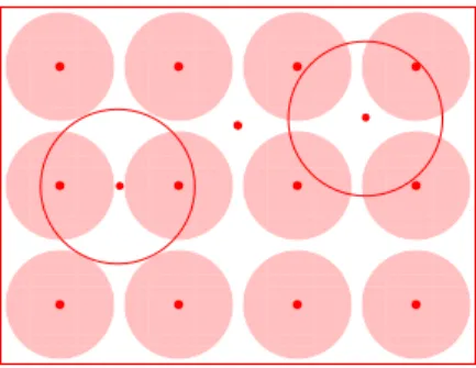 Fig. 2.3  Décodage en liste : le point A est à égale distance de deux mots de code.