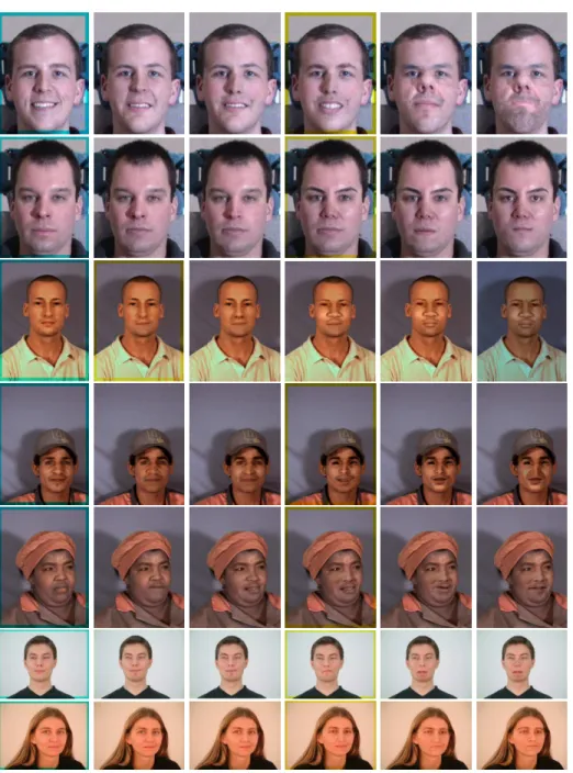 Fig. 8. A few randomly selected images forged during optimization procedure. The faces are presented in the same order as they were produced during the iterations.