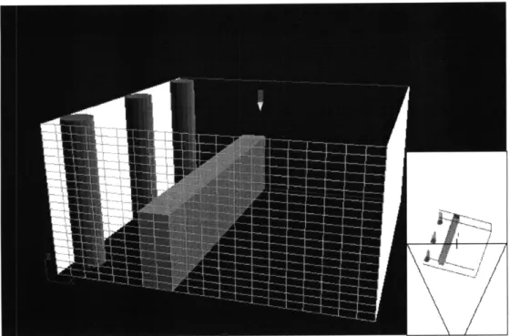 Figure  13:  Room  arrangement  and  grid  setting  for the  CFD pre-processing.