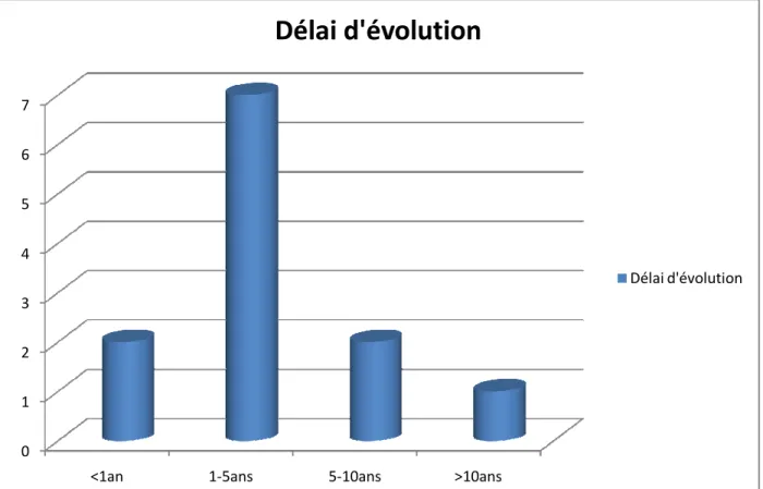 Graphique V : Répartition selon les délais d’évolution. 