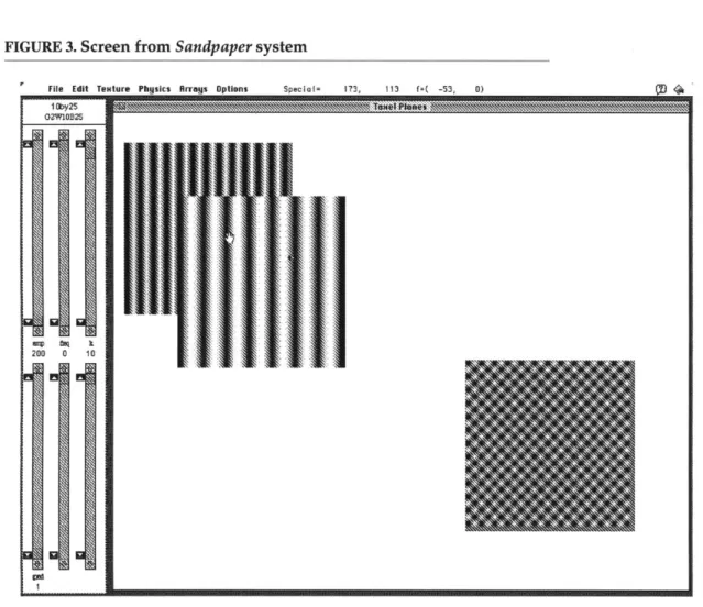 FIGURE  3.  Screen  from  Sandpaper system