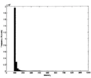 Figure  3-1:  Example  histogram  of image  intensities.