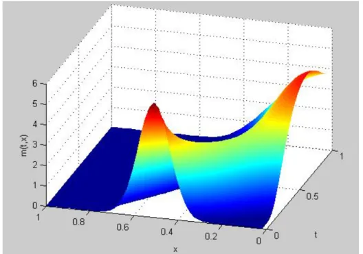 Figure 1: Evolution of m for p(t) = 0.