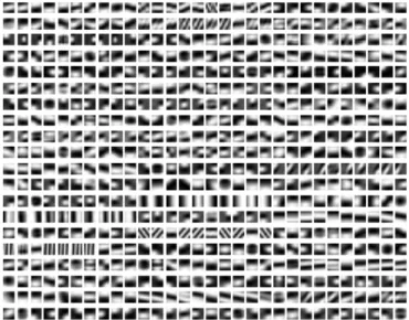 Figure 2-4: Dictionary patch textons selected for a collection of man-made textures; …gure is from [399].