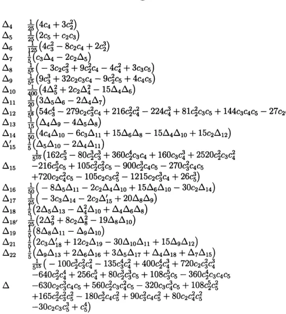 Table  3.1:  Generators  and  Basic  Relations  for H°(A,  F)