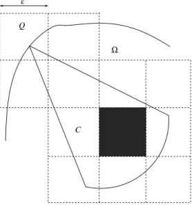 Figure 1: A cube Q and a Tetris piece (of order 4) containing it as in Lemma 5.3.