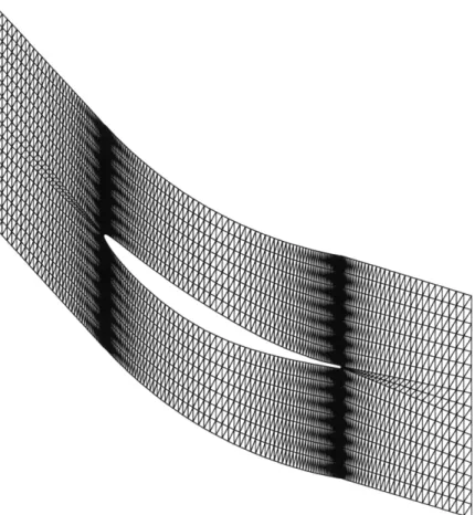 Figure  2-2:  Computation  mesh  for  a  stator  blade  row  with viscosity  modeling