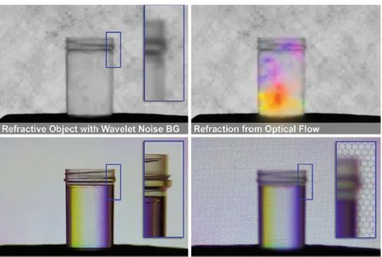 Fig. 18 Light field background oriented Schlieren photography compared to a failure case of background oriented Schlieren imaging