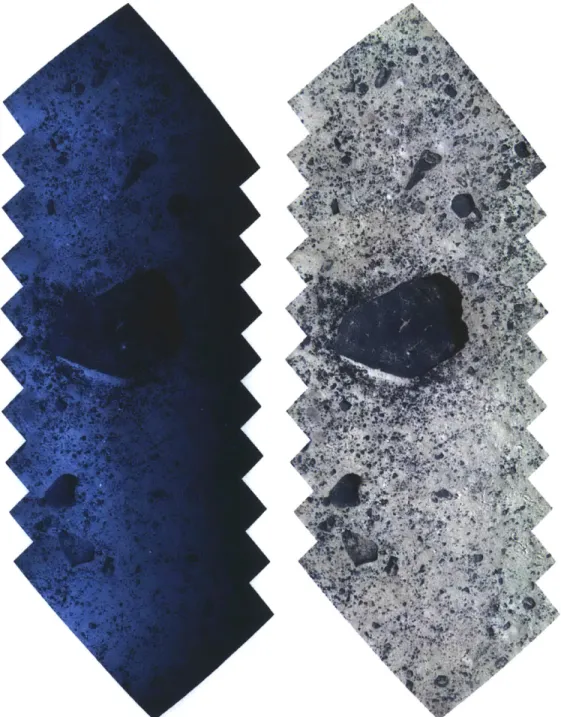 Figure  2-11:  Raw  (left)  and  corrected  (right)  photomosaics  from  a  sequence  of  10 images