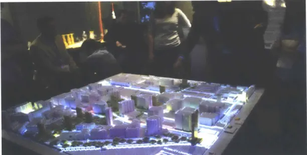 Figure 9:  City  Scope  can  be  used  to  simulate  a  wide  variety  of urban  interventions,  such  as  the  introduction  of shared-use autonomous  vehicles,  new  roadway  and  pathway  designs,  or  the  impact  of  new  developments  on  pedestrian 