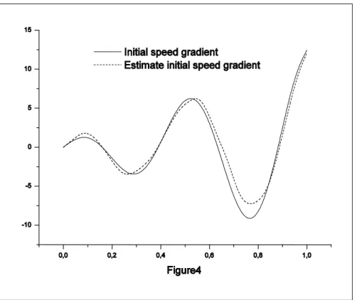 Figure 2.5: Gradient de l’état initial  ∇ y 0 (ligne continue) et gradient de l’état initial  estimé  ∇ˆ y 0 (ligne discontinue)