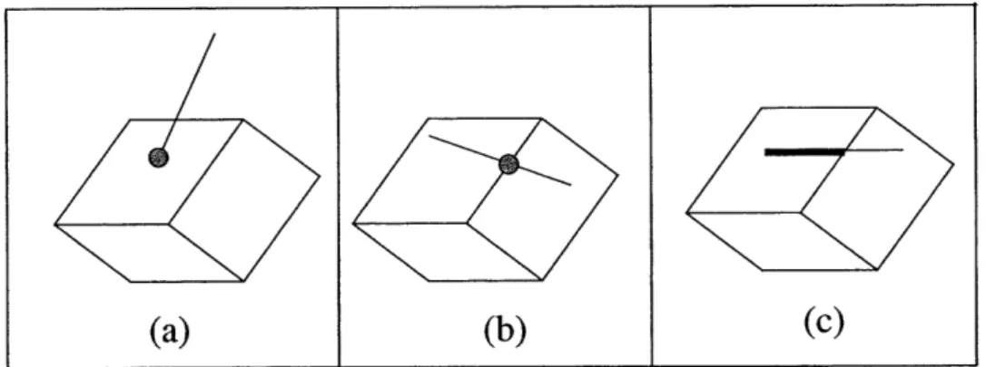 Figure 5-3.  Possible  contact  conditions  for the  line  segment-convex  object  interactions: