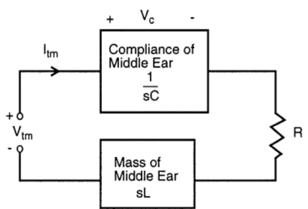 Figure 1.5:  Block diagram  of a lumped-parameter  model derived from  Guinan and Peake