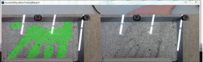 Figure 3 Left: Sample of the PCB grid showing the two  semi-circles. Left supplies and right measures voltage