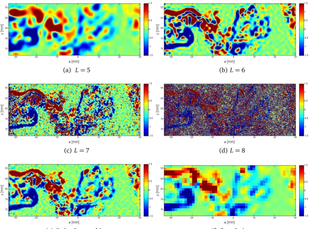 Figure 11: Vorticity comparison. Estimates (11a), (11b), (11c), (11d) are obtained with proposed estimator, varying parameter L
