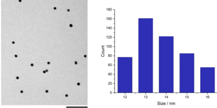 Figure S2 – Citrate-stabilised gold nanoparticles used for the construction of DNA-linked dimers