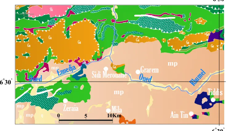 Figure II.2 : Extrait du carte structurale  au 1/500 000 de la chaine alpine d’Algérie orientale 