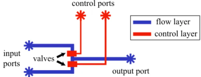 Fig. 1. A simple microfluidic chip based on multilayer soft lithography.