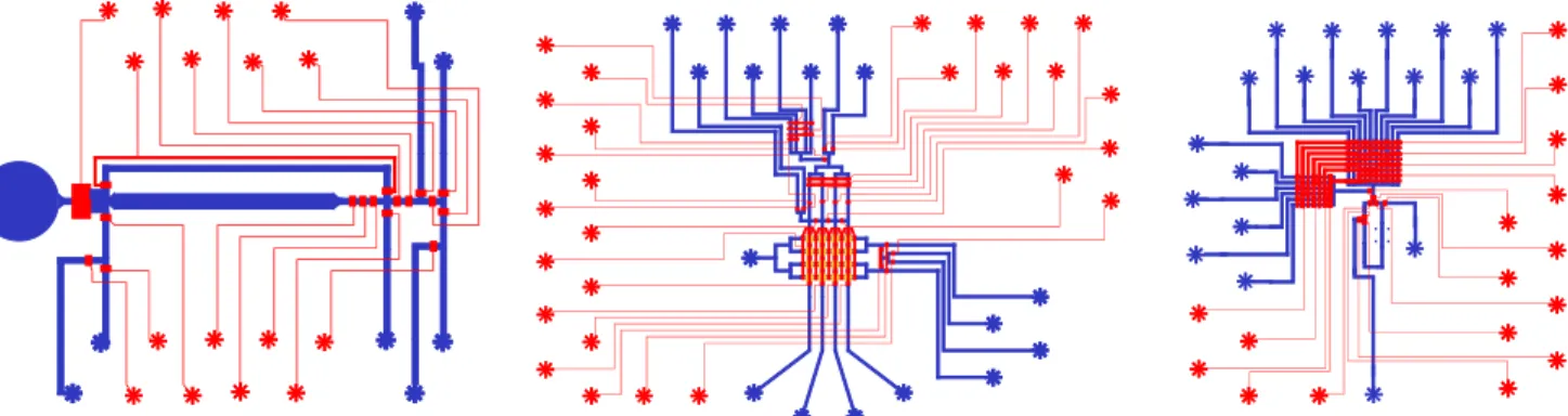 Fig. 6. Cell culture chip with automatic routing. Fig. 7. Waveform generator with automatic routing