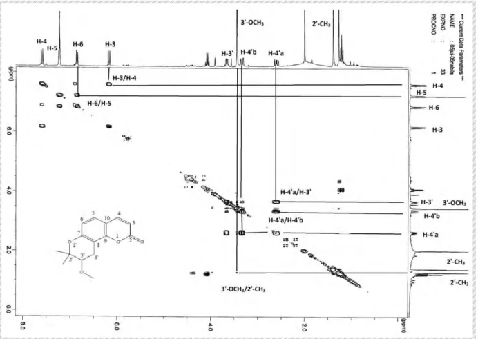 Figure 54: Spectre  HMQC  (300 MHz, CDCl 3 )  du composé H275. 