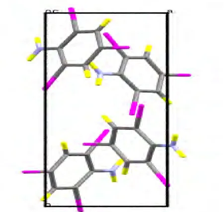 Figure 9. Vue en Perspective de la maille avec les éléments de symétrie. 
