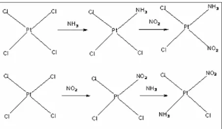 Figure 6 : synthèse du cis- et trans-[Pt(NH 3 )(NO 2 )Cl 2 ] -