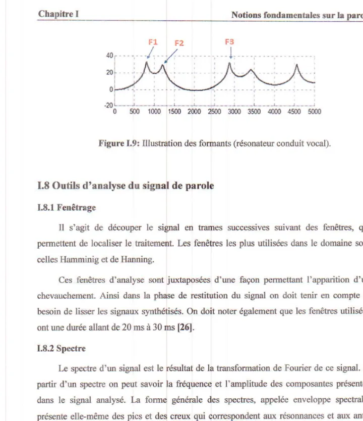 Figure  I.9: lllust  ation  des  fomants  (résonateur  conduit vocal).