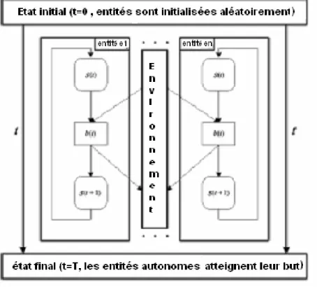 Figure 3.39: Processus d'auto-organisation dans un système AOC 