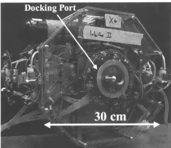 Figure  2-1:  A  SWARM  Module with a docking  port.  The metrology  sensors  are  mounted around the docking  port.