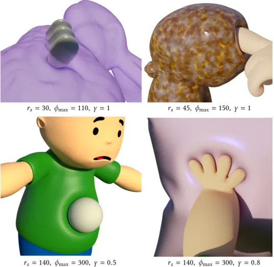 Fig. 9. Four results of our deformer involving more complex objects (please also see the accompanying video).