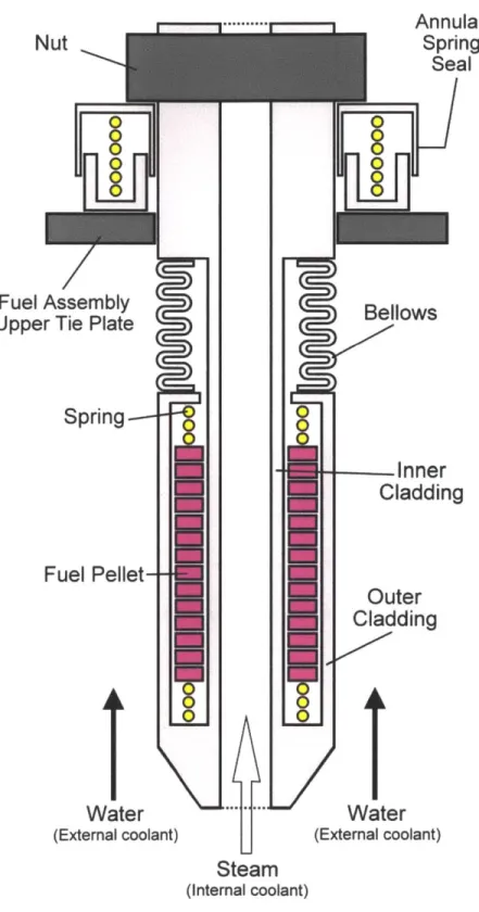 Figure 3-14  The ASBWR  annular  fuel element  with  annular spring seal