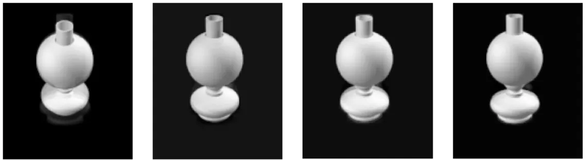 Fig. 3.5 { Simulation de 4 images par le mod ele AAR de dimension 1. La variable Y