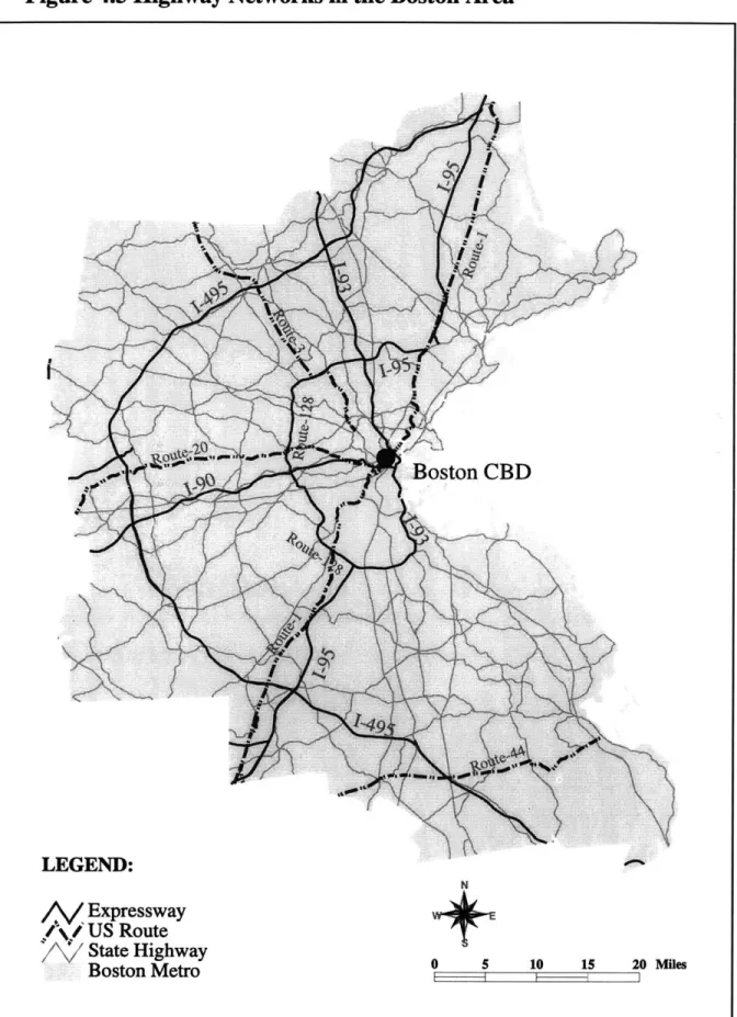 Figure  4.5 Highway Networks in the Boston Area