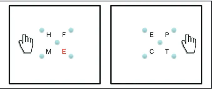 Figure 14 : Les 2 types de réponses possibles lors du test du Stabilo couleur chez un sujet droitier