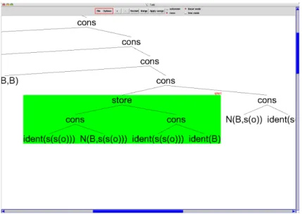 Figure 4.3: Switching from linear to tree display mode on subterms