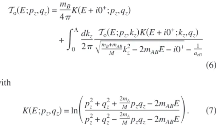 FIG. 2. Three-body scattering of two A and one B atoms.