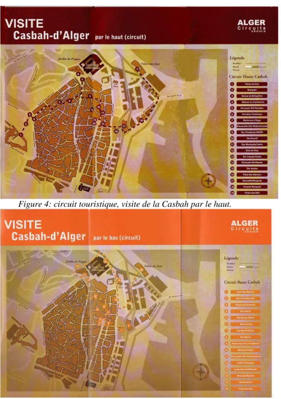 Figure 4: circuit touristique, visite de la Casbah par le haut. 