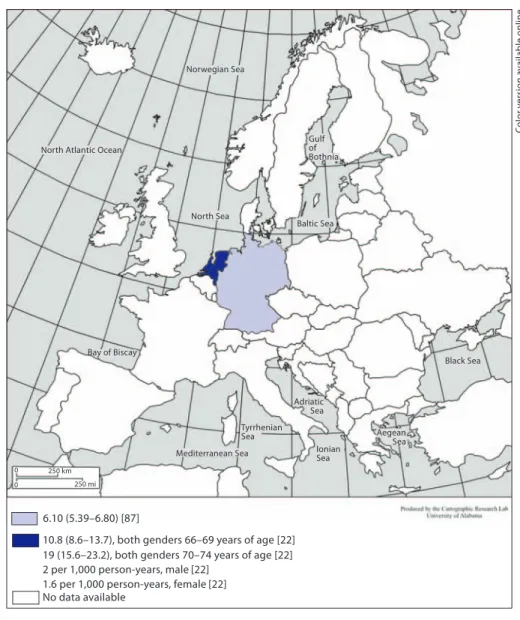 Fig. 2.   Incidence of AMD in Europe ac- ac-cording to available data. 