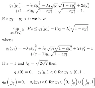 Fig. 1. Graphs of q 1 (·) (solid line) and q 2 ( · ) (dashed line) for ε = 1, λ 1 = p