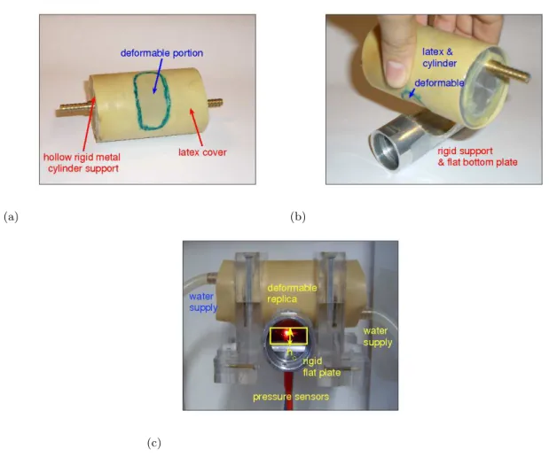 Fig. 2 Photographs of the in-vitro setup. (a) Deformable upper cylinder: view of the deformable portion
