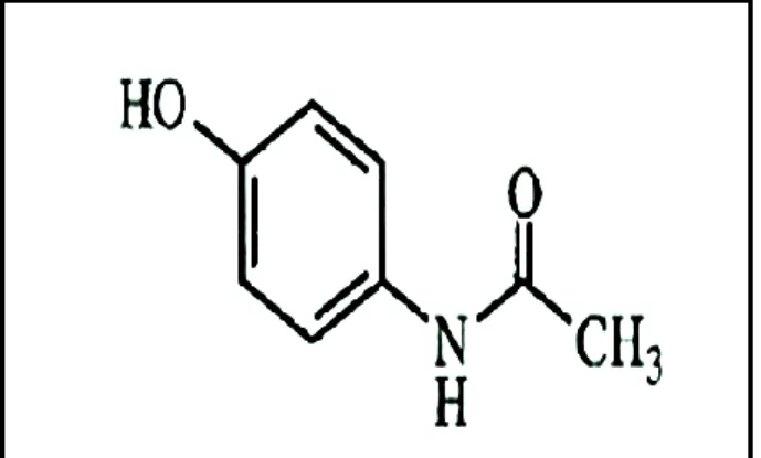 Figure 1. 2 : Structure chimique du paracétamol (1-hydroxy 4-acétamidobenzène) 
